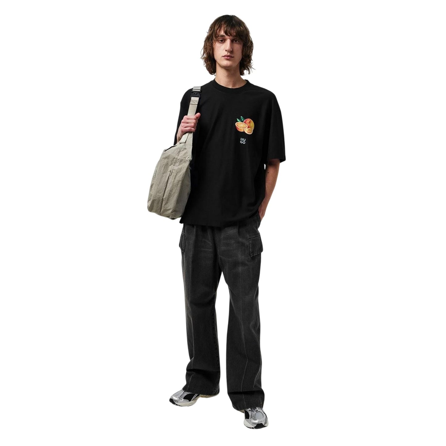 Black - Lifestyle - Hugo Mens Orange Crew Neck Regular T-Shirt