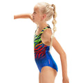 Blue Green - Side - Speedo Girls Medalist One Piece Swimsuit
