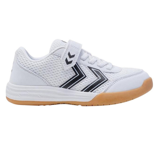 White-Black - Front - Hummel Childrens-Kids Multiplay Flex Vc Flat Indoor Court Trainers
