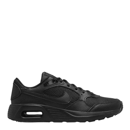 Triple Black - Front - Nike Childrens-Kids Air Max SC Leather Trainers