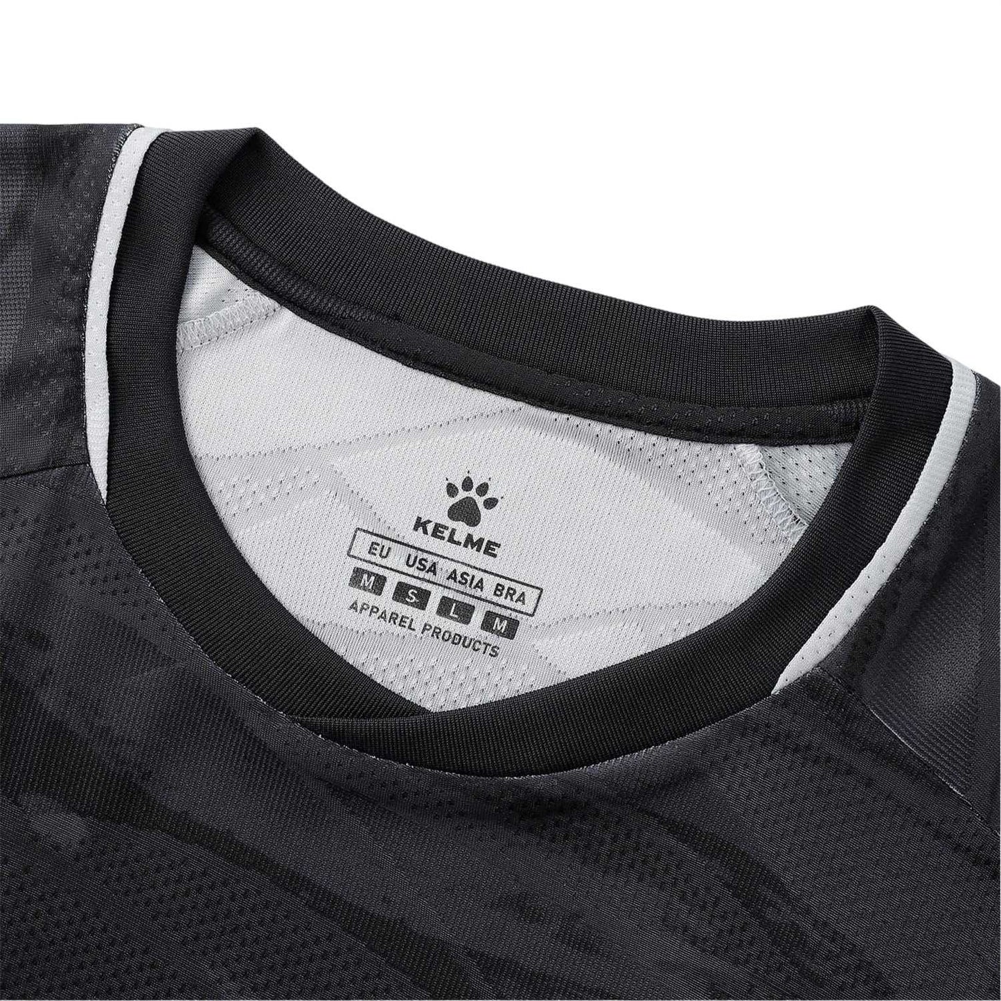 Black - Side - Kelme Mens Crew Neck Regular Competition T-Shirt