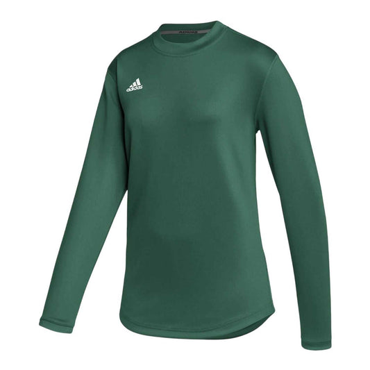 Green - Front - Adidas Womens-Ladies Fleece Regular Long-Sleeved Fleece Top
