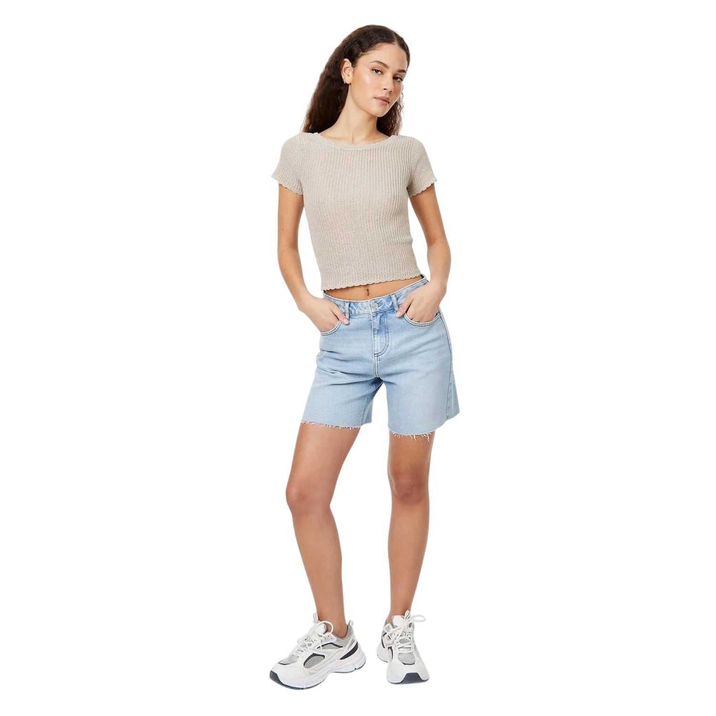 Stone - Lifestyle - Jack Wills Womens-Ladies Crochet Open Back T-Shirt