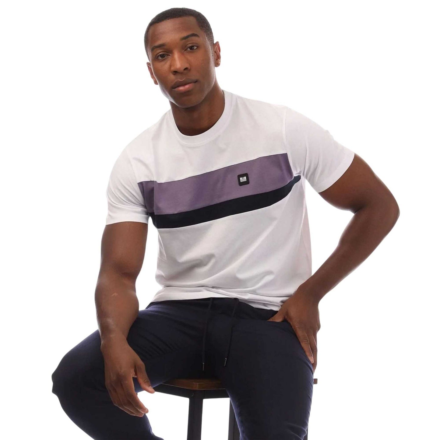 White - Lifestyle - Weekend Offender Mens Crossword Colour Block T-Shirt