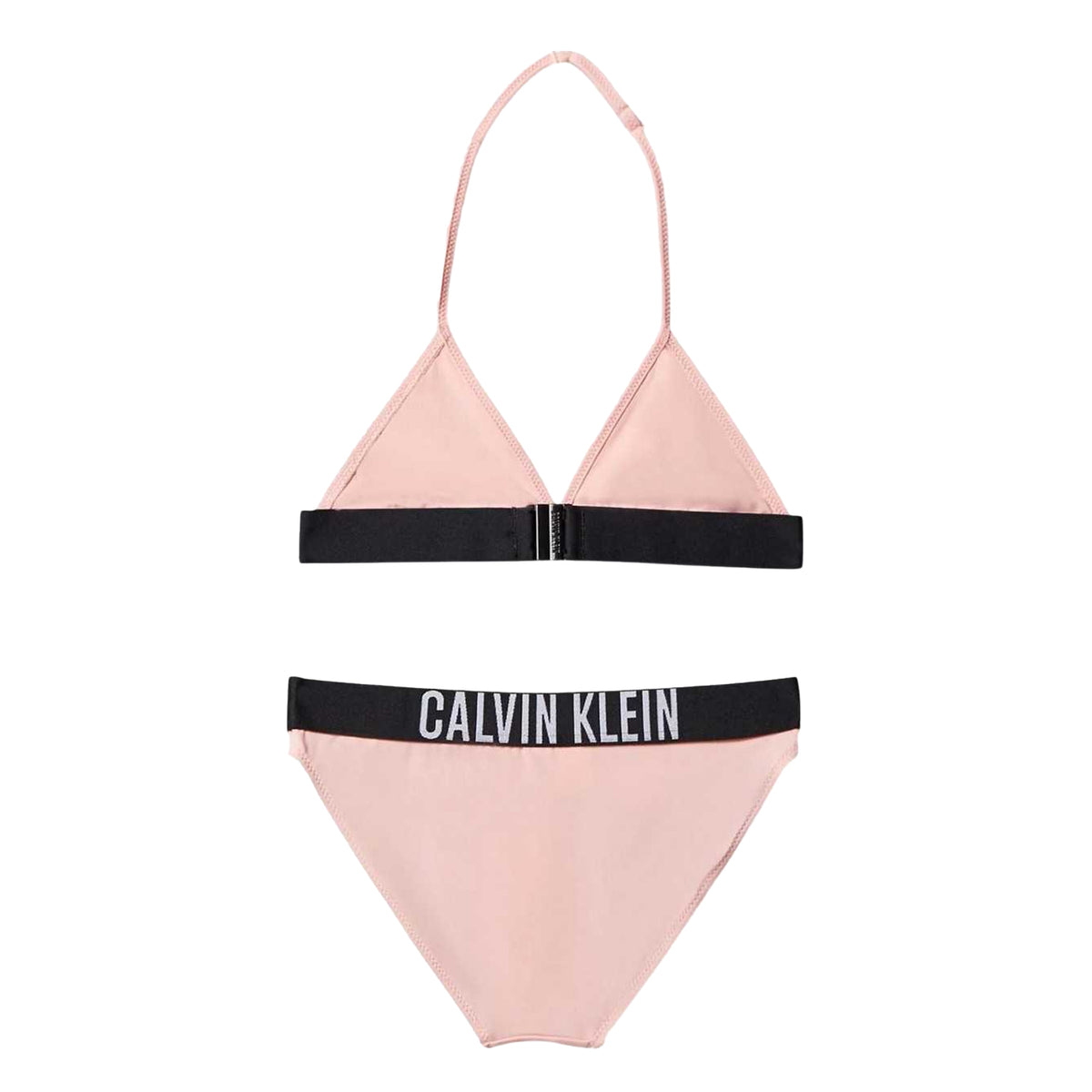 Pink - Back - Calvin Klein Girls Triangle Cups Two-Piece Swimsuit