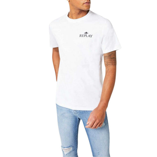 White - Front - Replay Mens Small Logo T-Shirt