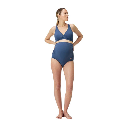 Blue - Front - Speedo Womens-Ladies Mathi Wai High Waist Maternity Bikini Set