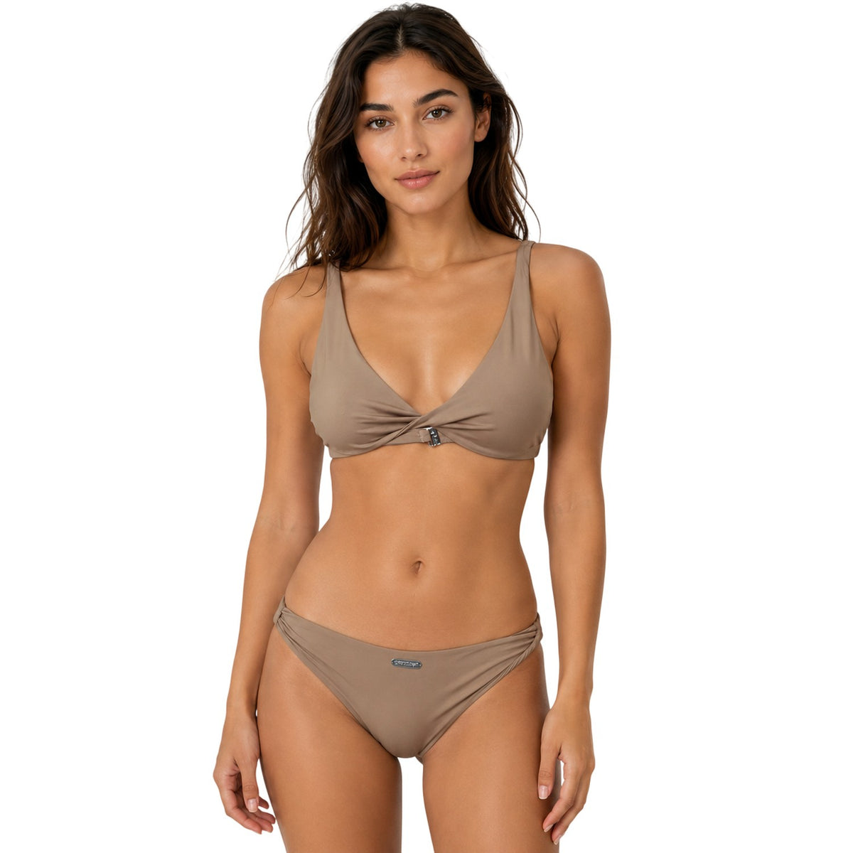 Beige - Side - Off White Womens-Ladies Minimalist Bikini