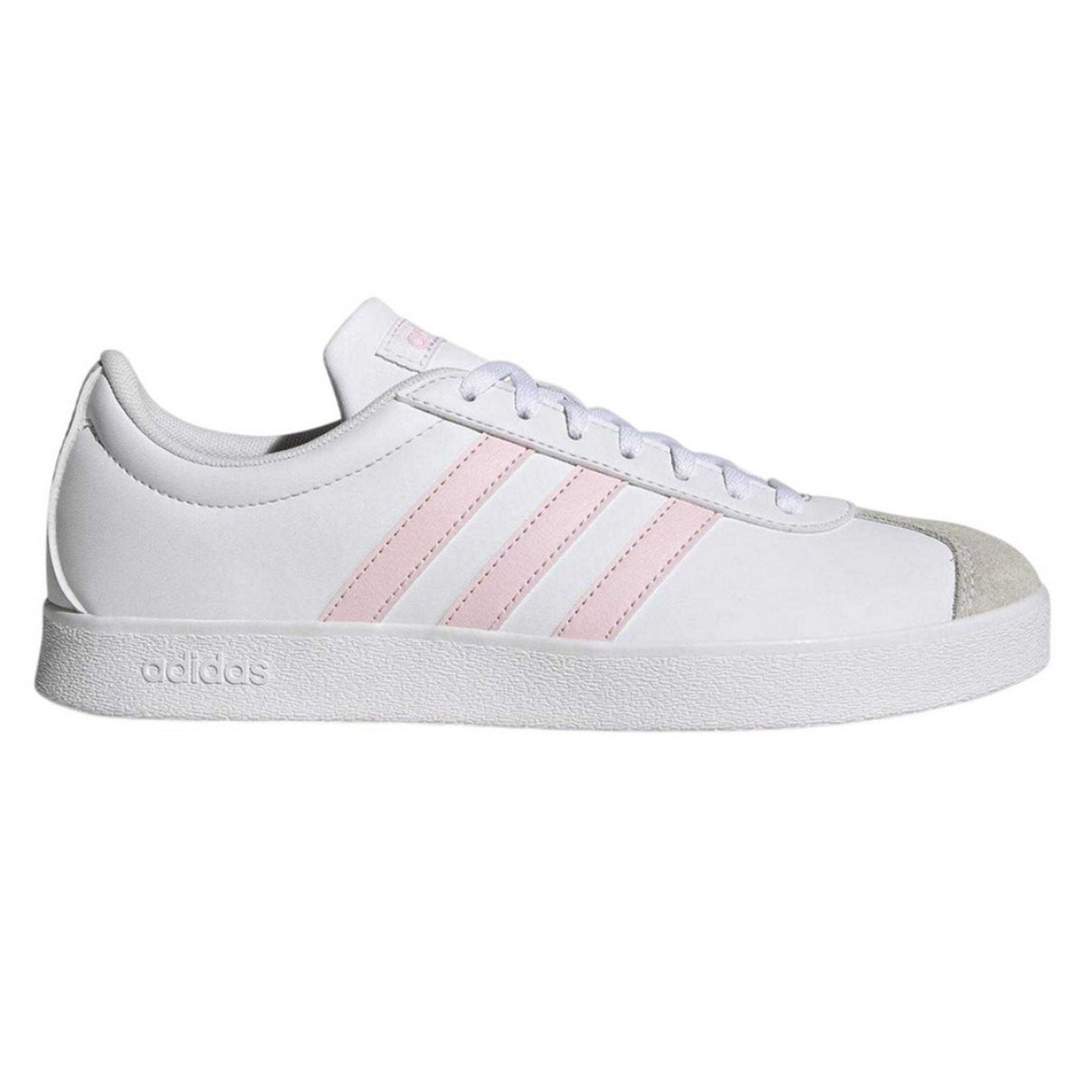 White-Pink-Grey - Lifestyle - Adidas Womens-Ladies Court Base Trainers