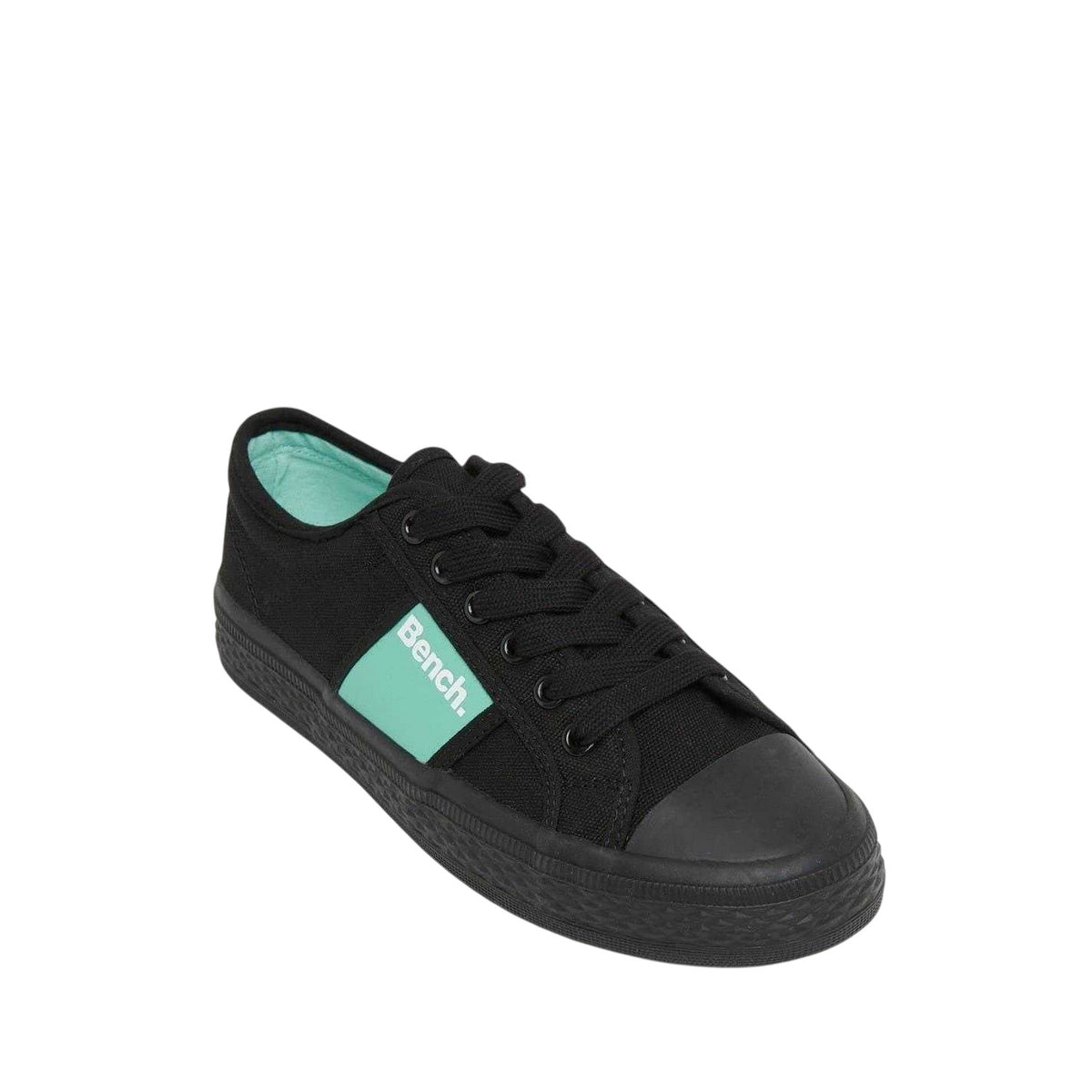 Black - Side - Bench Womens-Ladies Vicky Canvas Trainers