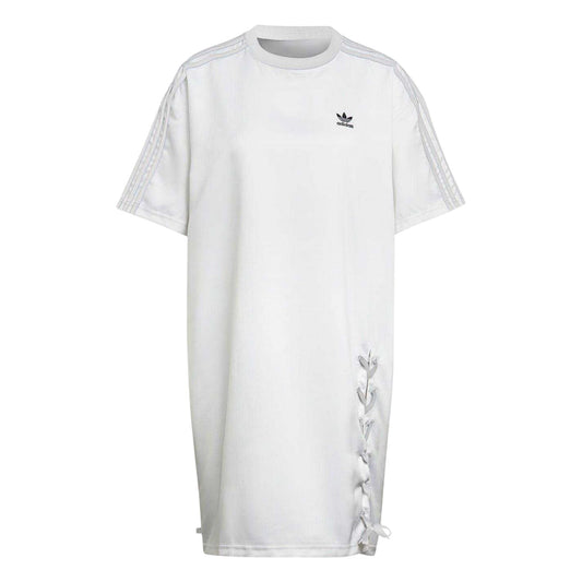 White - Front - Adidas Womens-Ladies Recycled Polyester T-Shirt Dress