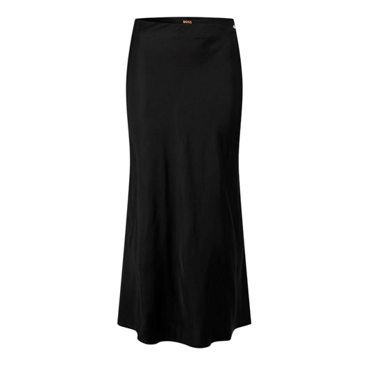 Black - Front - Boss Womens-Ladies Viscose A-line Midi Skirt