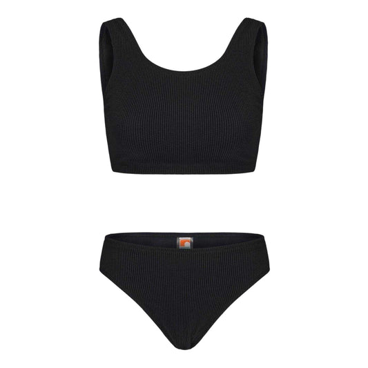 Black - Front - SoulCal Womens-Ladies Ribbed Bikini Set