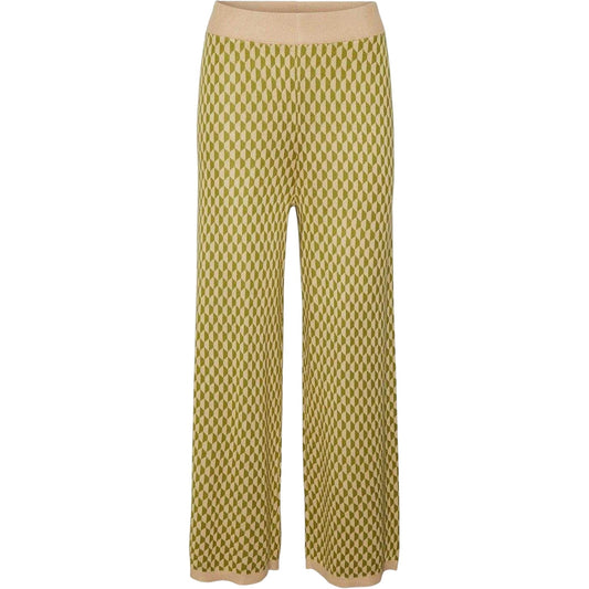 Woodbine - Front - Vero Moda Womens-Ladies Urina Ribbed Geometric High Waist Trousers