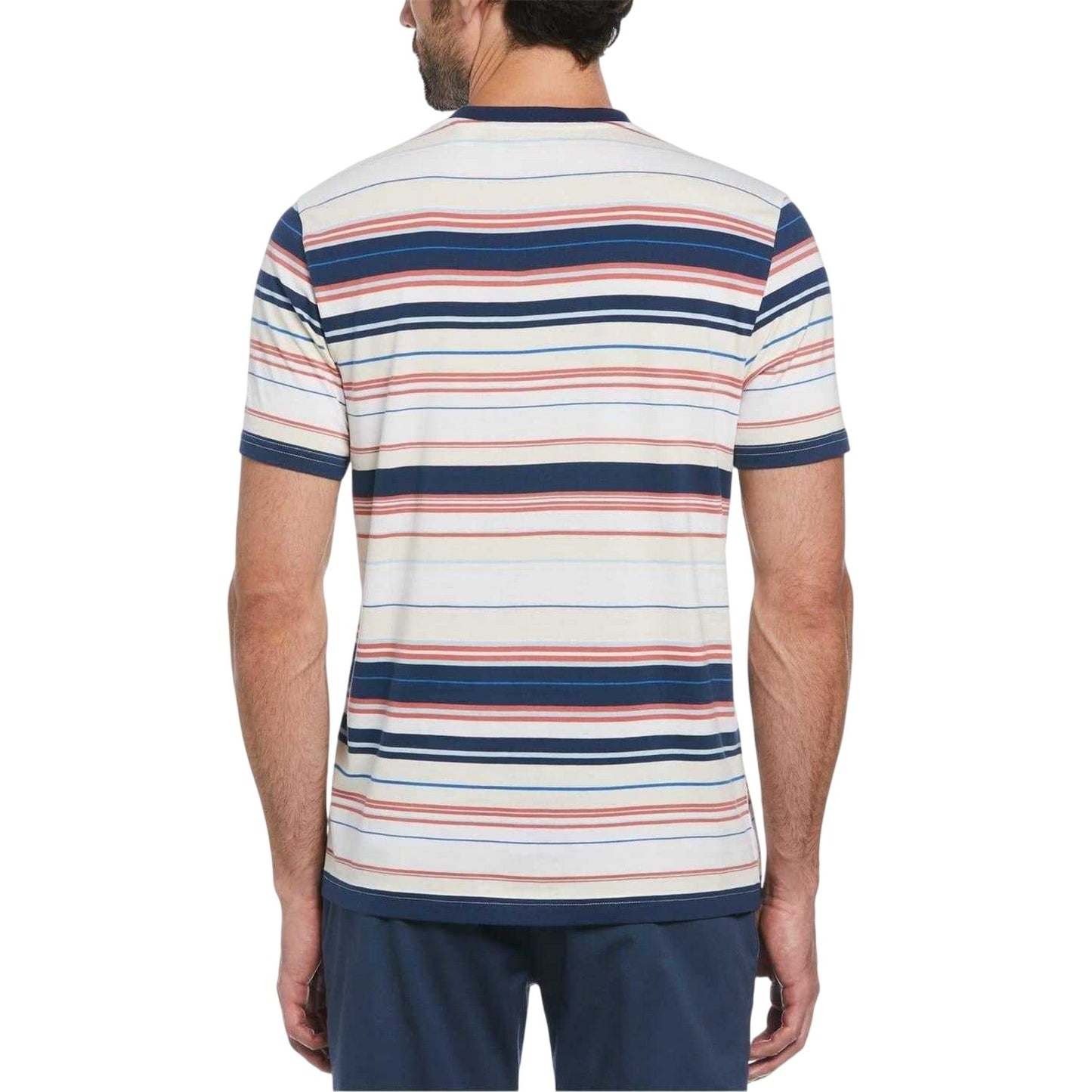 Birch - Back - Original Penguin Mens Striped Crew Neck T-Shirt