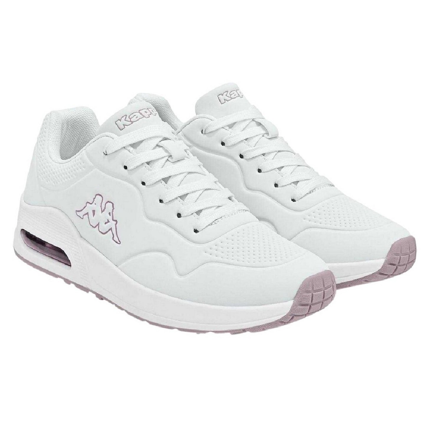 White-Pink - Lifestyle - Kappa Childrens-Kids Bolla Air Cushioned Trainers