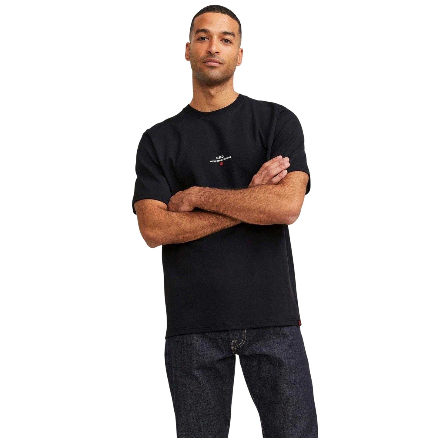 Black - Side - Jack And Jones Mens Royal Denim Division T-Shirt