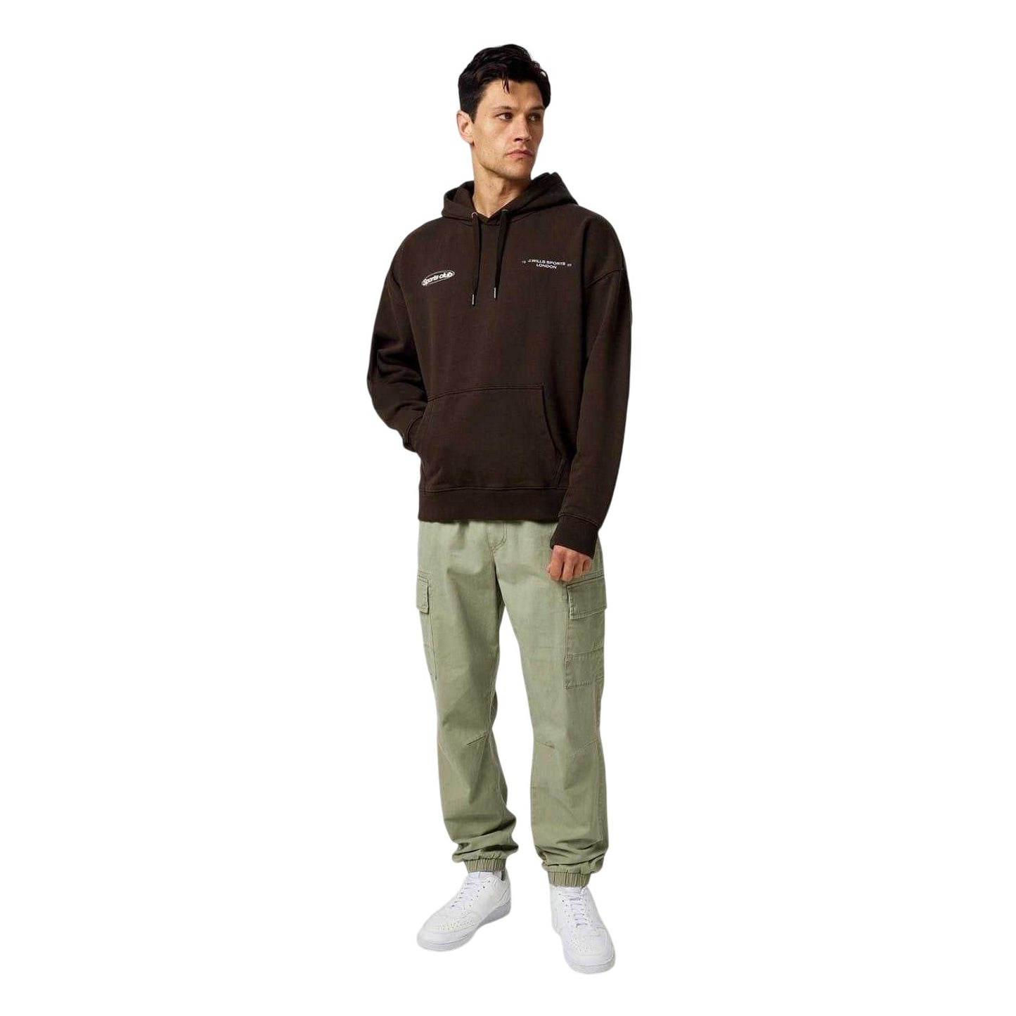 Coffee - Side - Jack Wills Mens Back Print Regular Hoodie