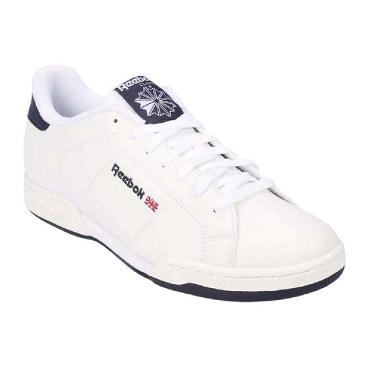 White-Navy - Front - Reebok Unisex Adult NPC II SYN Trainers