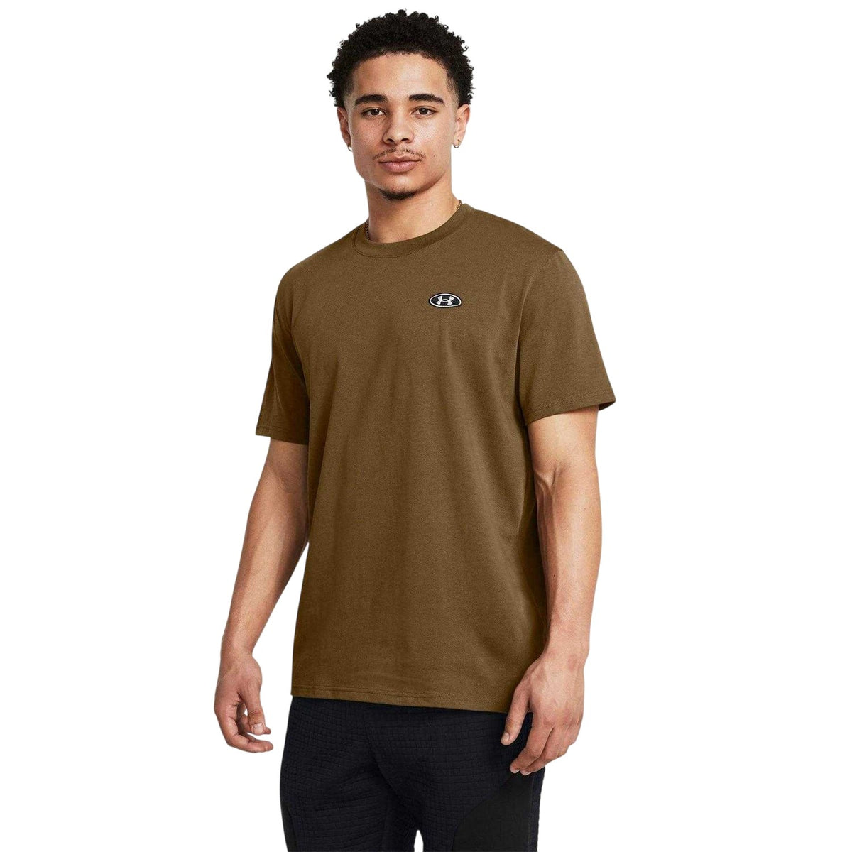 Brown - Side - Under Armour Mens Patch Regular T-Shirt