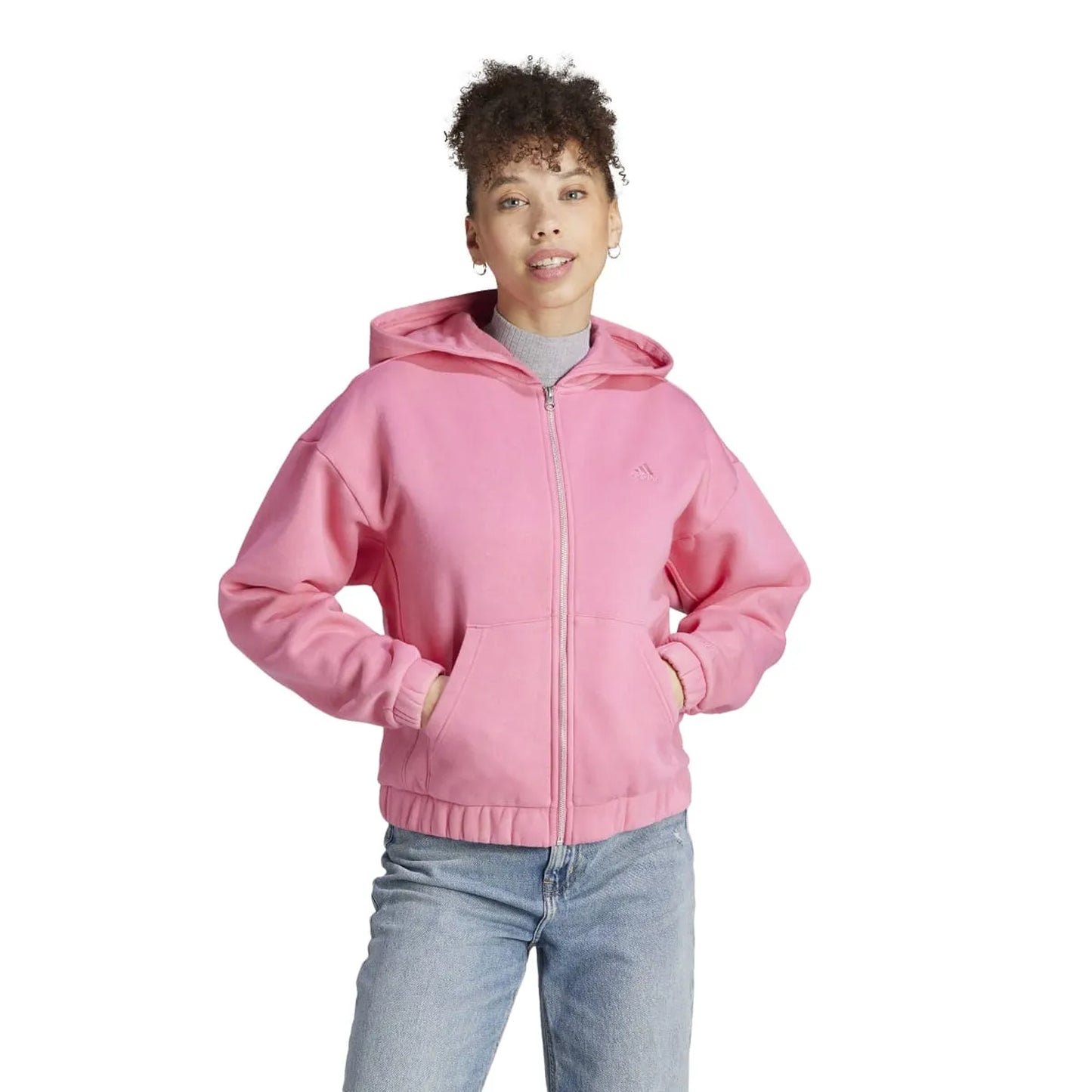 Pink - Lifestyle - Adidas Womens-Ladies All SZN Washed Fleece Track Top