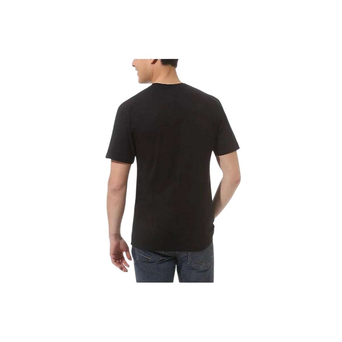 Black - Back - Vans Mens Logo Cotton T-Shirt
