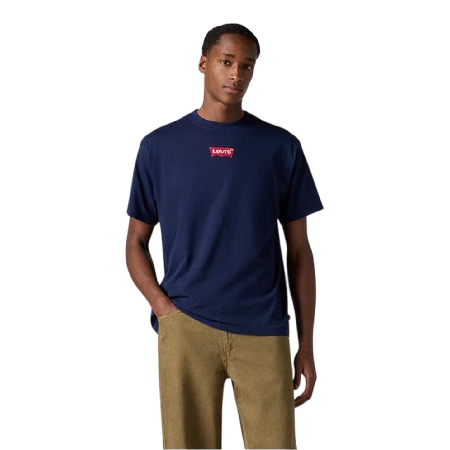 Navy - Side - Levis Mens Bold Logo Regular T-Shirt