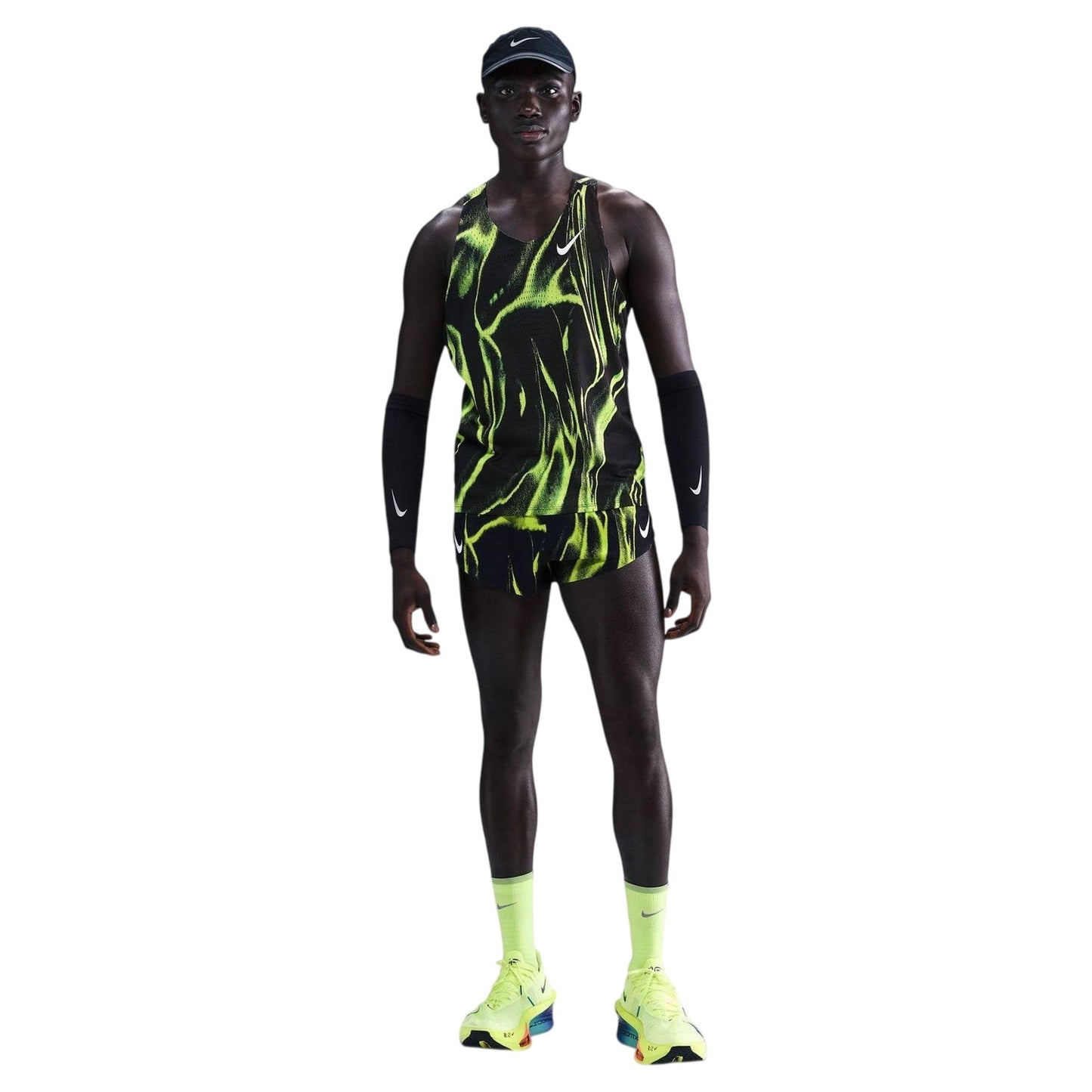 Volt-White - Pack Shot - Nike Mens Elite Dri-FIT Tank Top