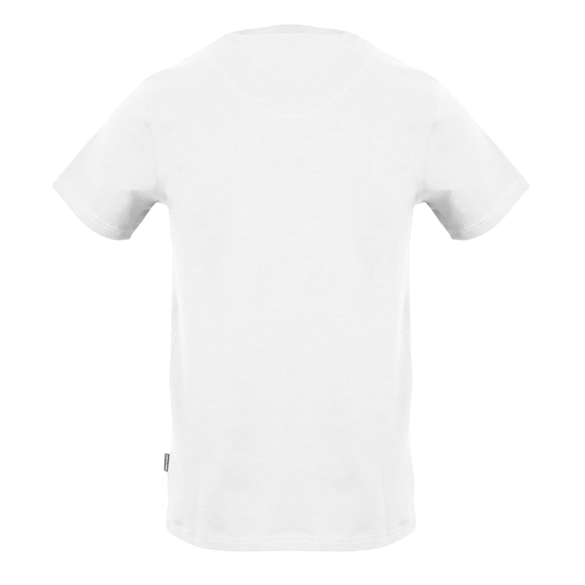 White - Back - Aquascutum Mens Patch Crew Neck T-Shirt