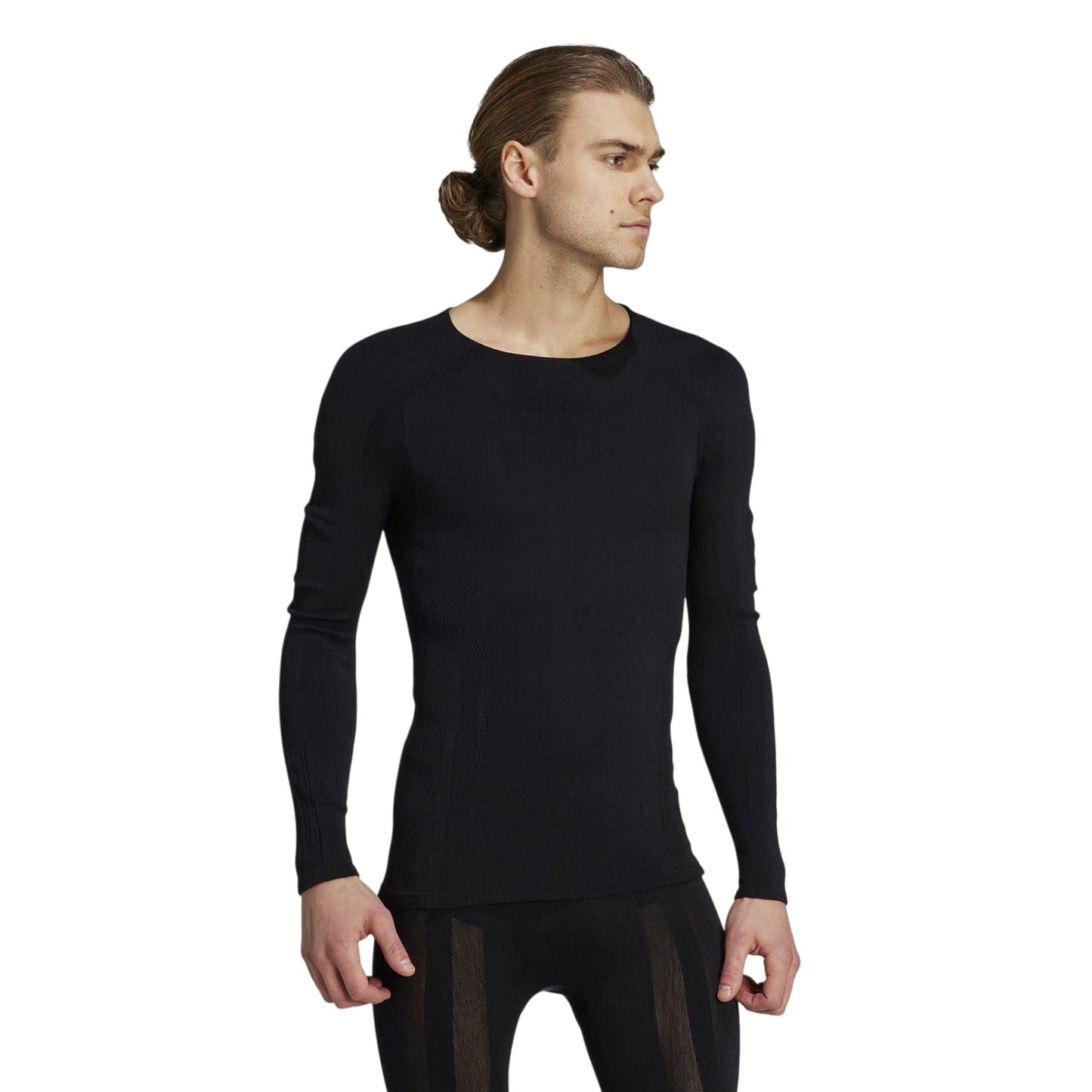 Black - Side - Adidas Mens Terrex Merino Wool Long-Sleeved T-Shirt
