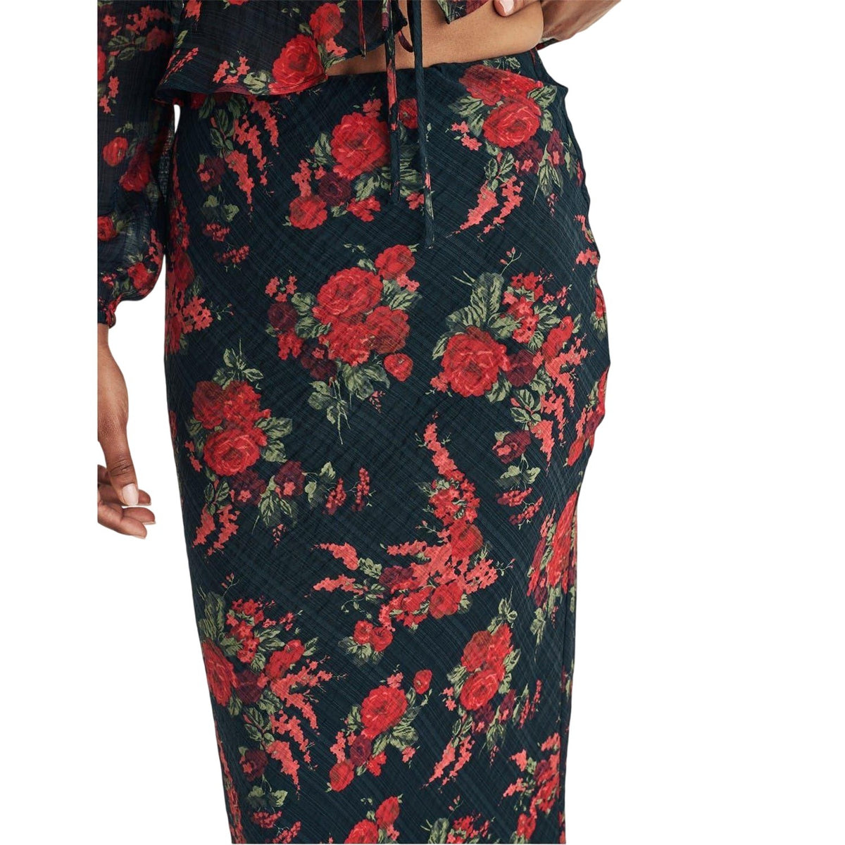 Brown - Side - Nobody´s Child Womens-Ladies Floral Maxi Skirt