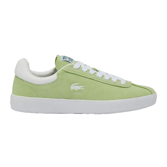 Green-White - Front - Lacoste Womens-Ladies Baseshot Suede Trainers