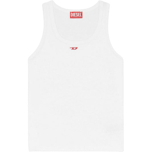 White - Front - Diesel Womens-Ladies T Anky D Sleeveless Tank Top