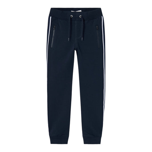 Blue - Front - Name It Childrens-Kids Side Stripe Regular Sweatpants