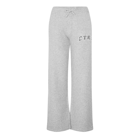 Grey - Front - Couture Womens-Ladies Fleece Wide Leg Sweatpants