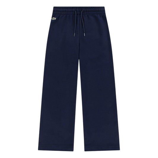 Marine Blue - Front - Lacoste Womens-Ladies Logo Wide Leg Sweatpants