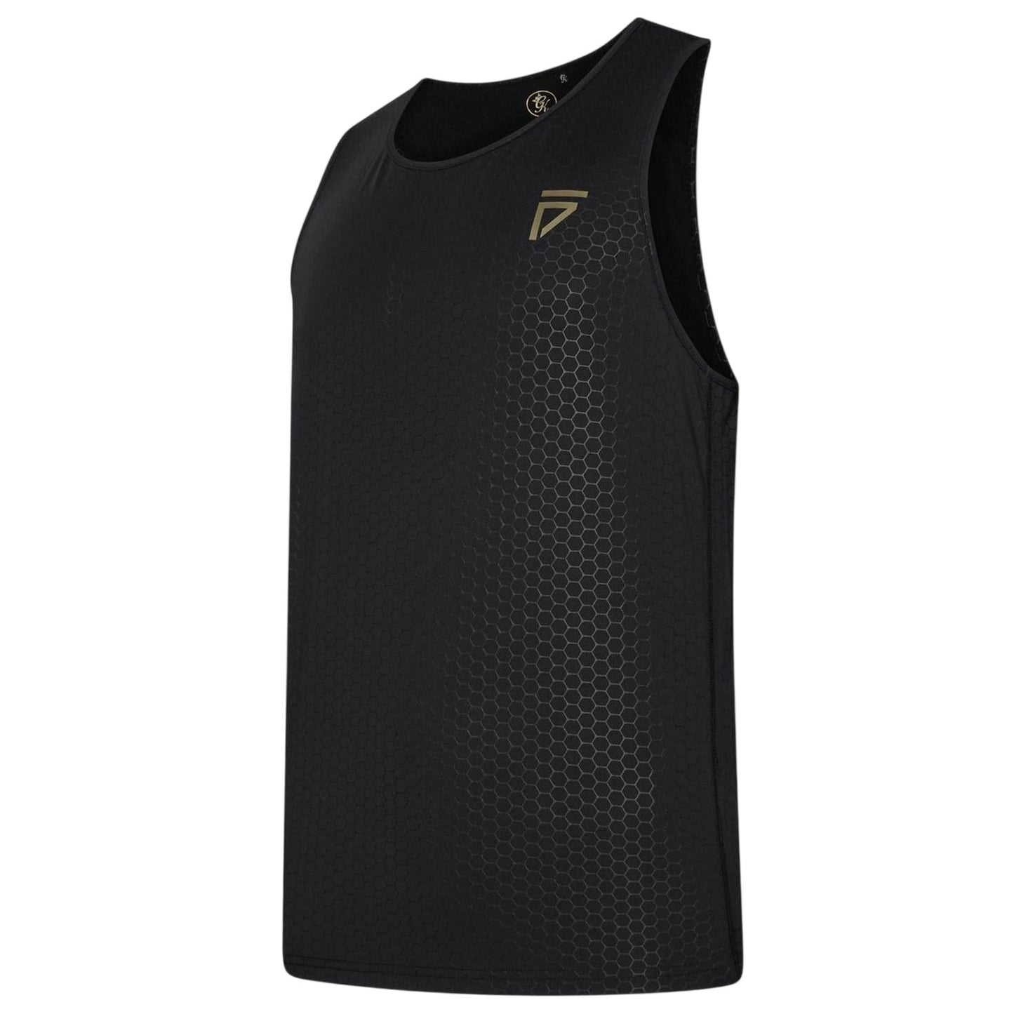 Black - Side - Gym King Mens Training Vest Top