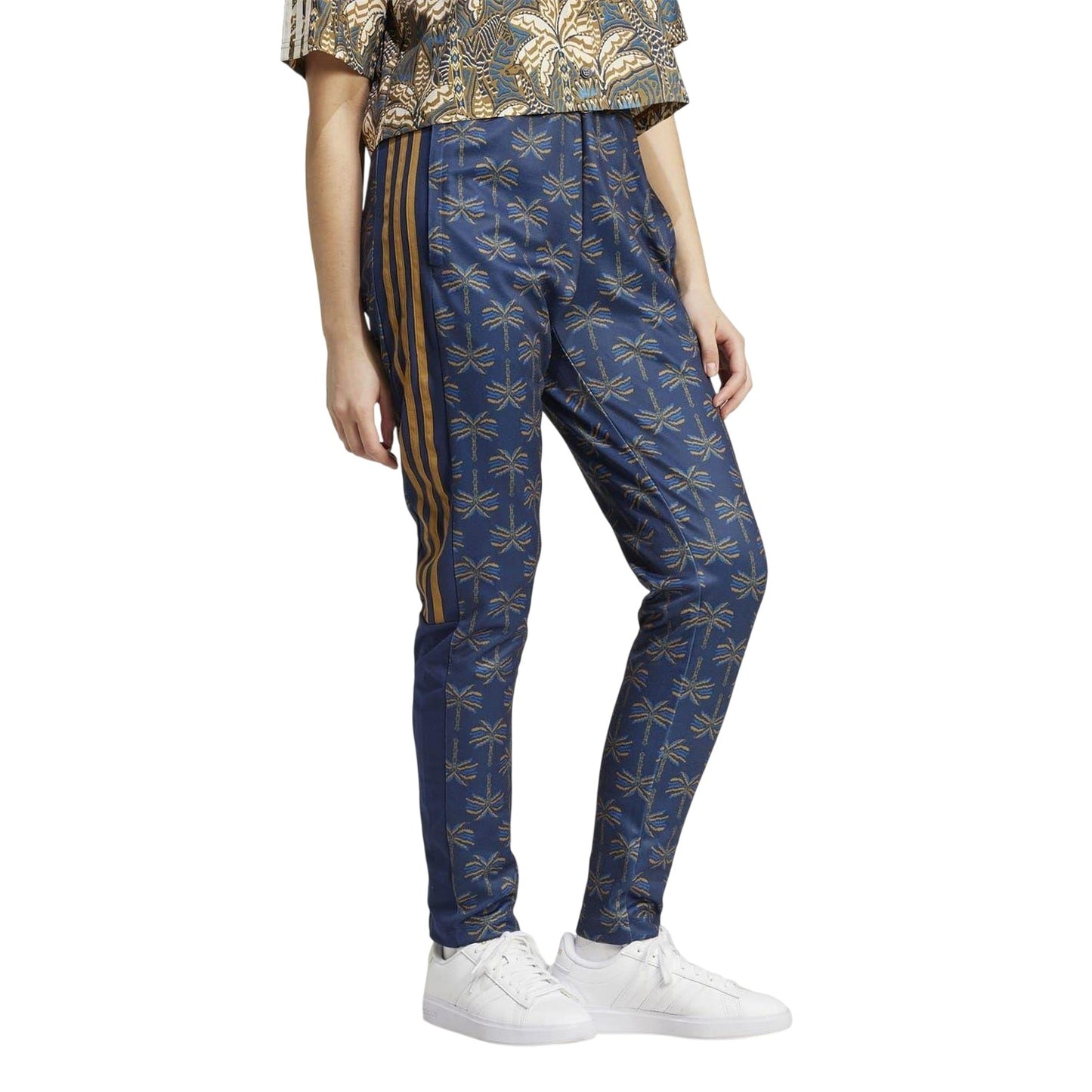 Bronze-Maroon-Night Marl - Side - Adidas Womens-Ladies Tiro FARM Rio Sweatpants