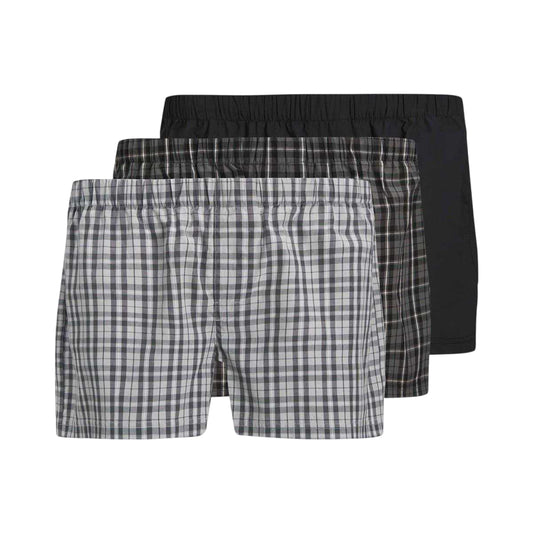 Poppy - Front - Jack And Jones Mens Milano Boxer Shorts (Pack of 3)
