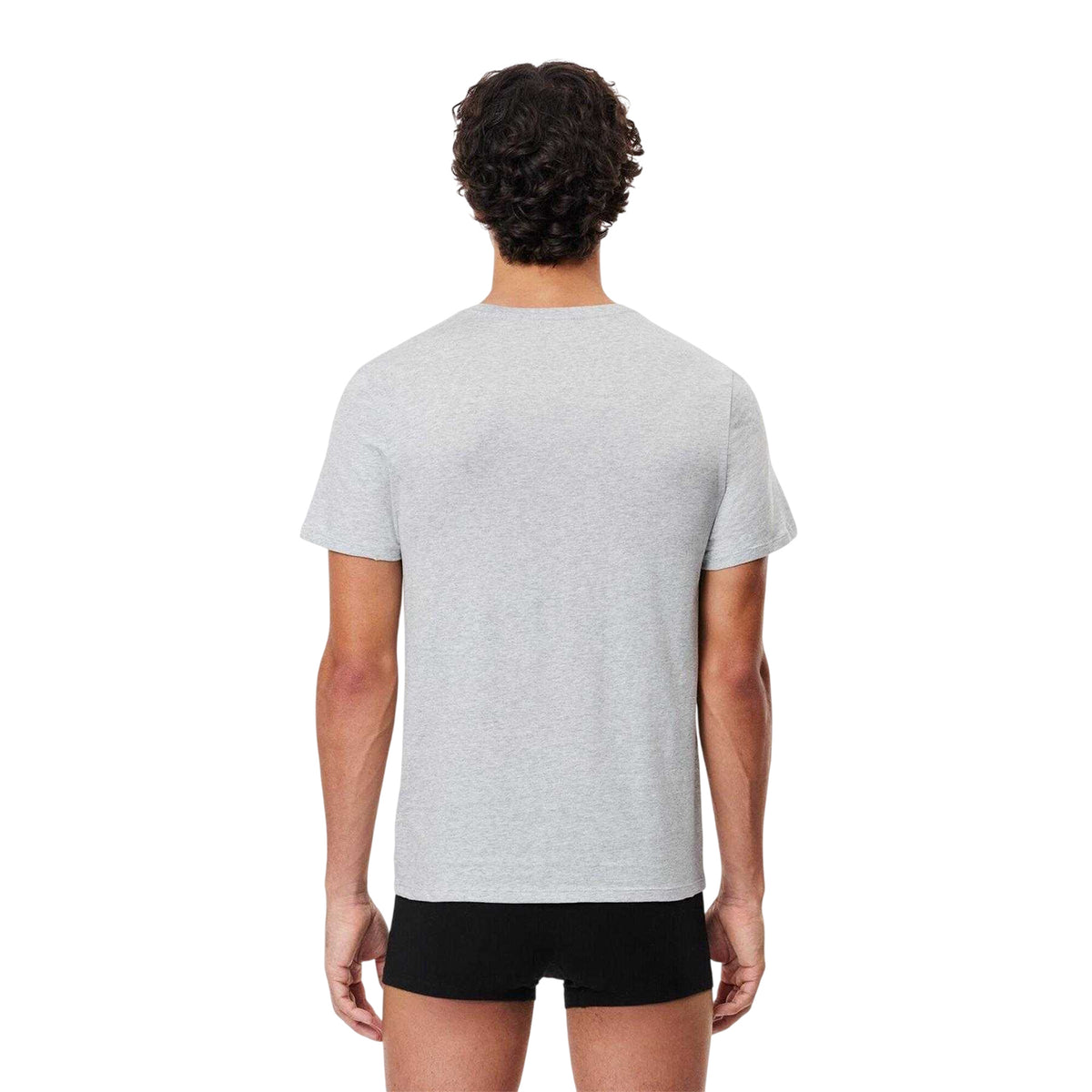 White-Silver-Black - Side - Lacoste Mens Essentials Crew Neck Regular T-Shirt (Pack of 3)