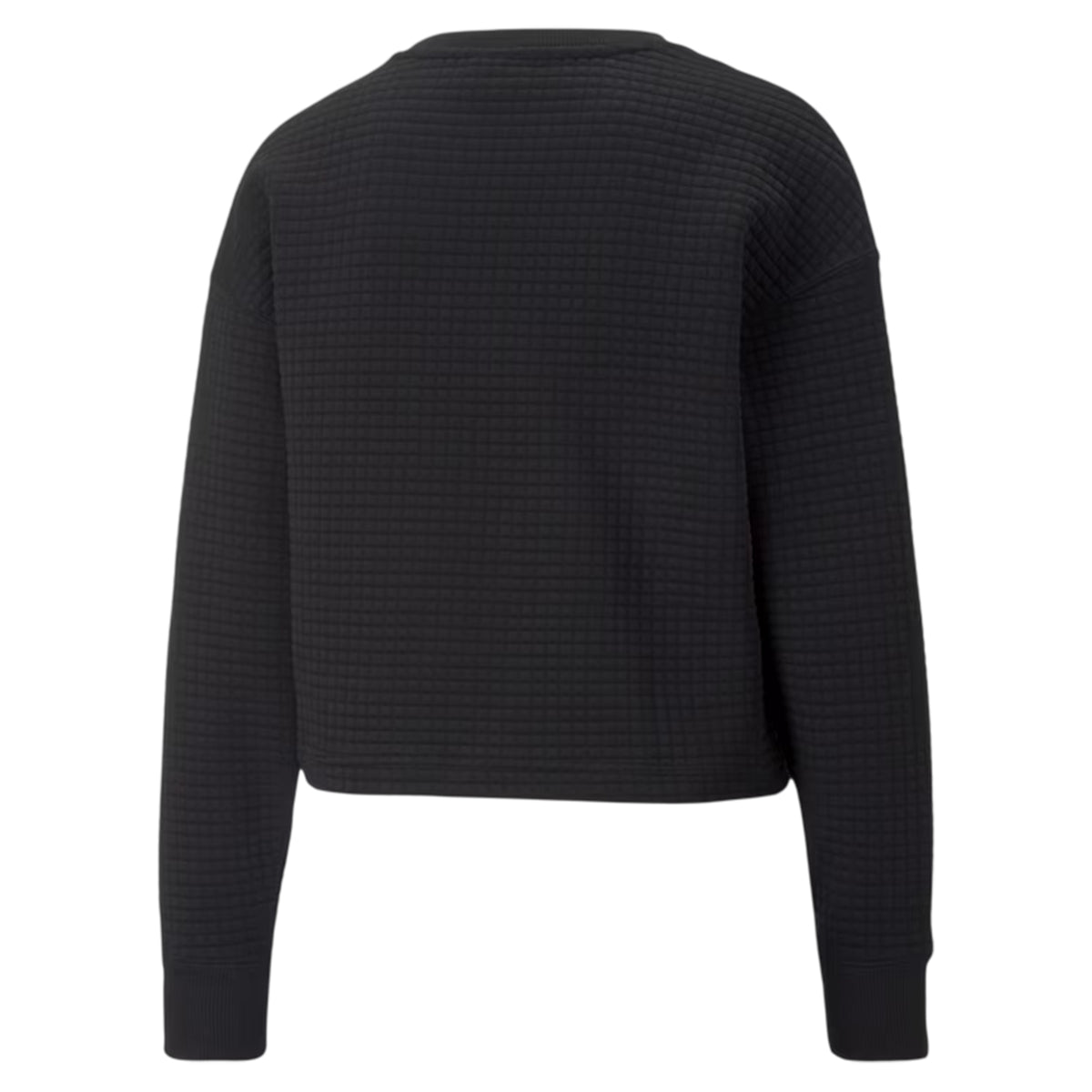 Black - Back - Under Armour Womens-Ladies Unstoppable Quilted Drop Shoulder Regular Long-Sleeved Jumper