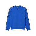 Blue - Front - Lacoste Mens Logo Strip Crew Neck Sweatshirt