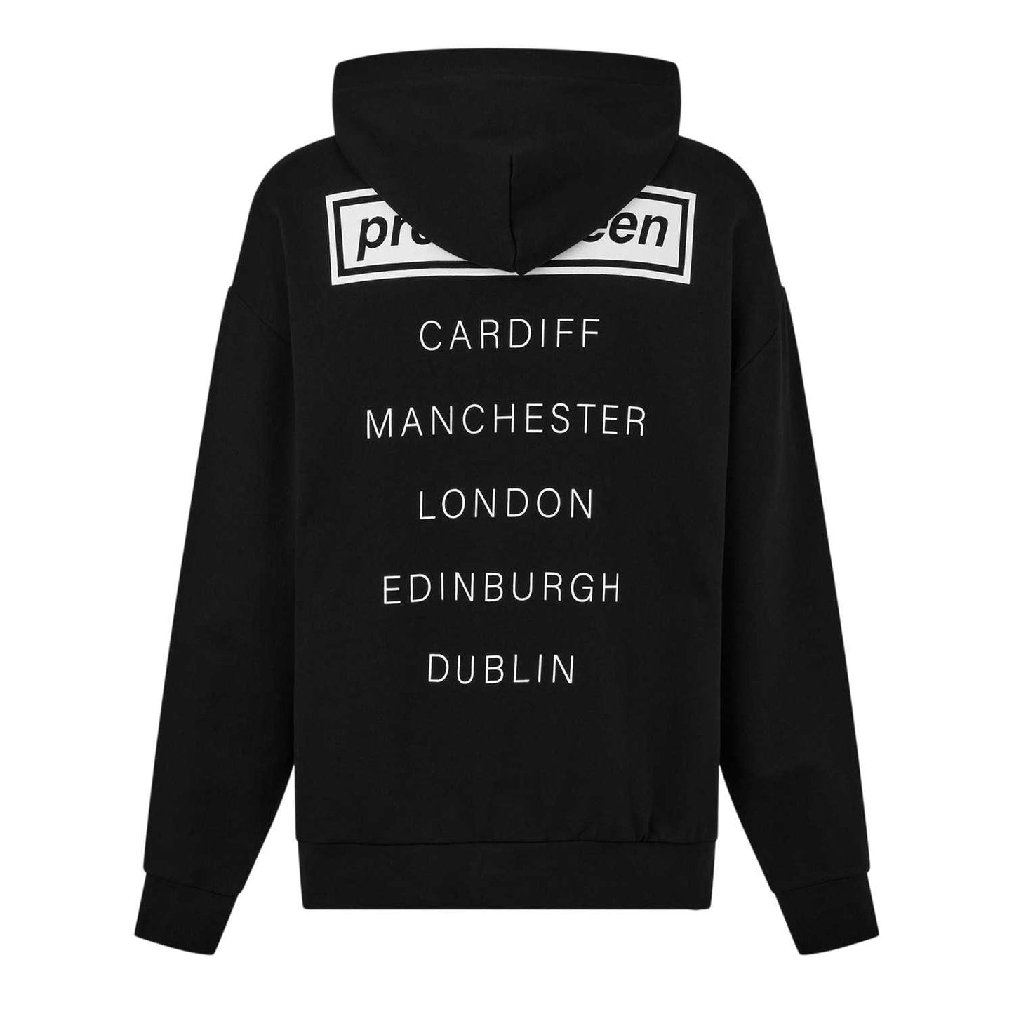 Black - Back - Pretty Green Mens Live Forever Drop Shoulder Hoodie