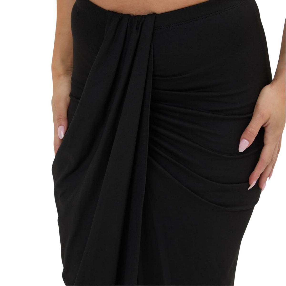 Black - Lifestyle - I Saw It First Womens-Ladies Twisted Knot Front Maxi Skirt