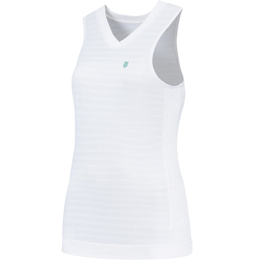 White - Front - K-Swiss Womens-Ladies Seamless V Neck Tank Top