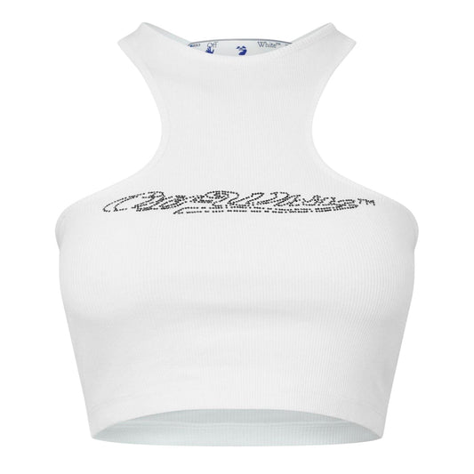 White - Front - Off White Womens-Ladies Relaxed Fit Tank Top