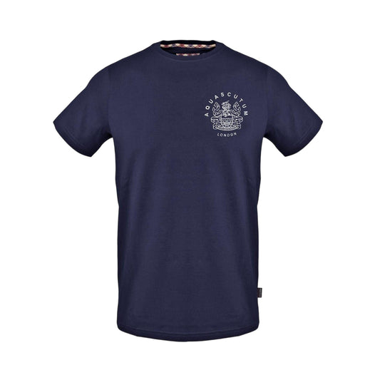 Navy - Front - Aquascutum Mens Jersey Crew Neck T-Shirt