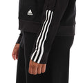 Black - Side - Adidas Womens-Ladies Essentials Striped Loose Fit Full Zip Hoodie
