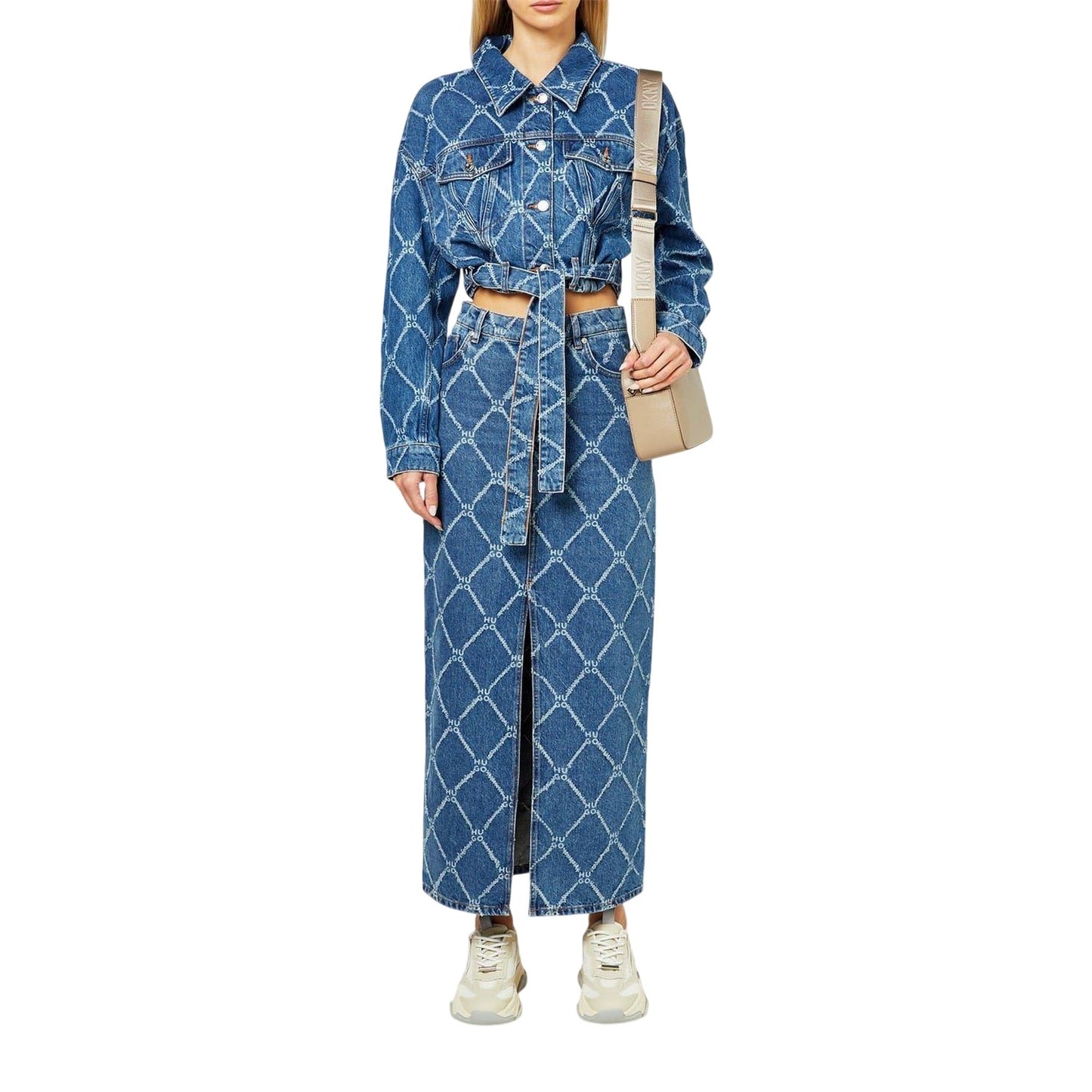 Blue - Lifestyle - Hugo Womens-Ladies Denim Slim Maxi Skirt