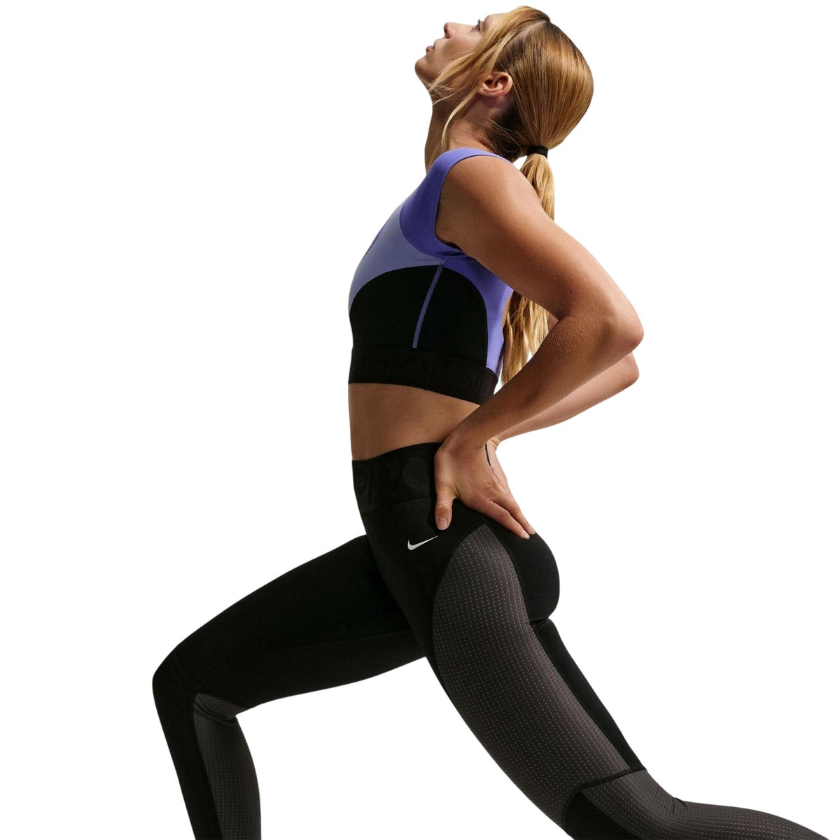 Black - Side - Nike Womens-Ladies Performance Gym Leggings